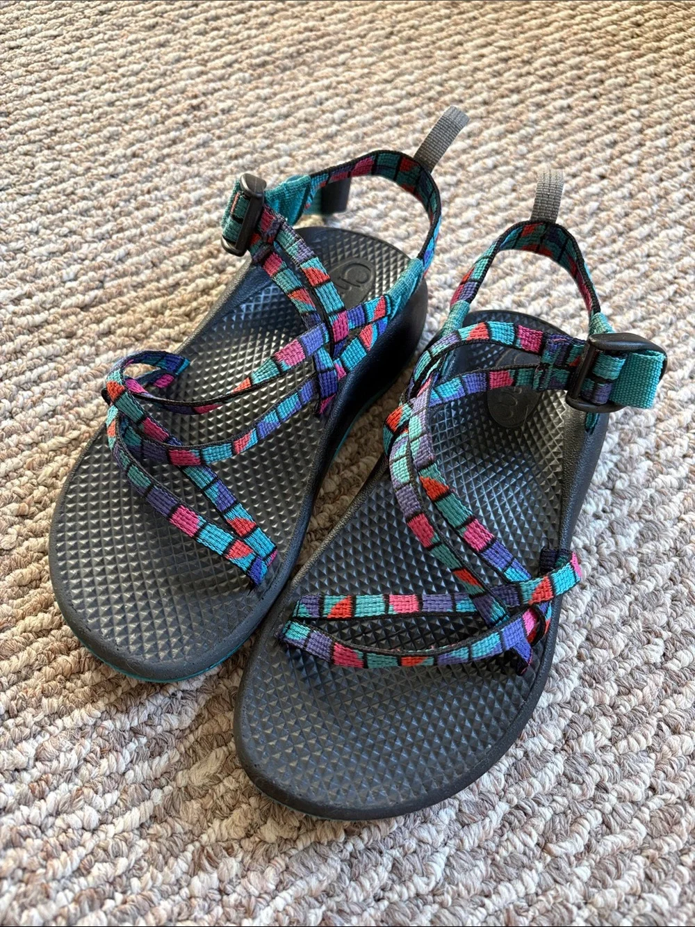 Chaco Kids ZX1 Ecotread Break Teal Multicolor Strappy Sandals Size 2
